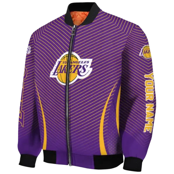 personalized los angeles lakers chevron arrow purple bomber jacket best selling