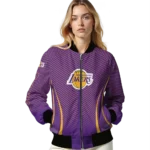 personalized los angeles lakers chevron arrow purple bomber jacket best selling