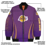 personalized los angeles lakers chevron arrow purple bomber jacket best selling