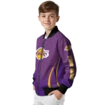 personalized los angeles lakers chevron arrow purple bomber jacket best selling
