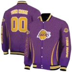 personalized los angeles lakers chevron arrow purple varsity jacket best selling.webp