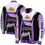 personalized los angeles lakers mesh effect purple black varsity jacket best selling.webp