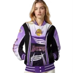 personalized los angeles lakers mesh effect purple black varsity jacket best selling.webp
