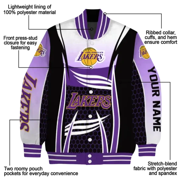 personalized los angeles lakers mesh effect purple black varsity jacket new arrival.webp