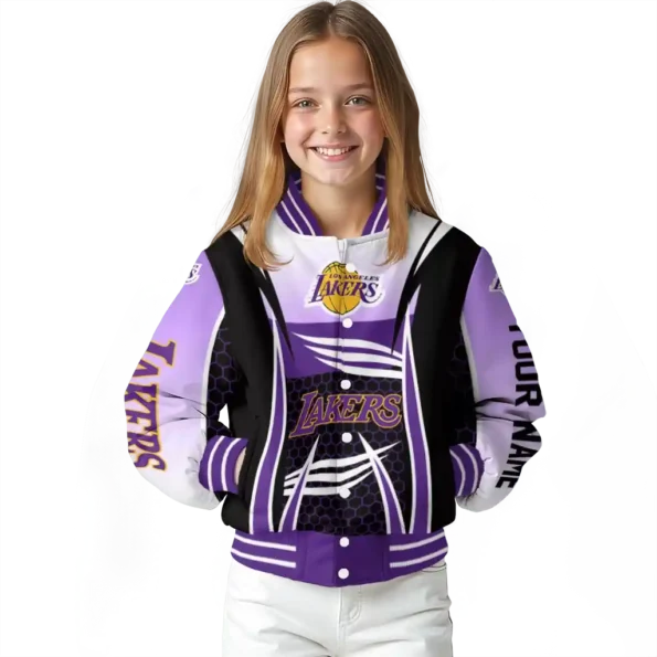 personalized los angeles lakers mesh effect purple black varsity jacket top rated.webp