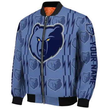 personalized memphis grizzlies bolt stripe blue bomber jacket best selling