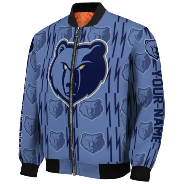 personalized memphis grizzlies bolt stripe blue bomber jacket best selling