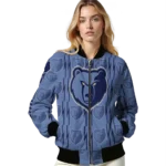 personalized memphis grizzlies bolt stripe blue bomber jacket best selling