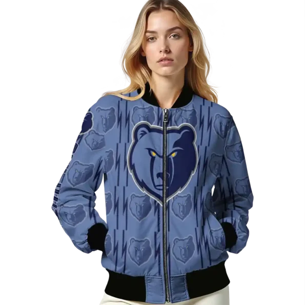 personalized memphis grizzlies bolt stripe blue bomber jacket latest model