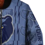 personalized memphis grizzlies bolt stripe blue bomber jacket best selling