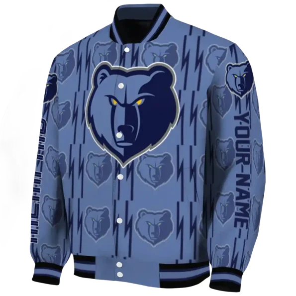 personalized memphis grizzlies bolt stripe blue varsity jacket best selling.webp