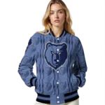 personalized memphis grizzlies bolt stripe blue varsity jacket best selling.webp