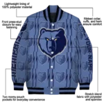 personalized memphis grizzlies bolt stripe blue varsity jacket best selling.webp