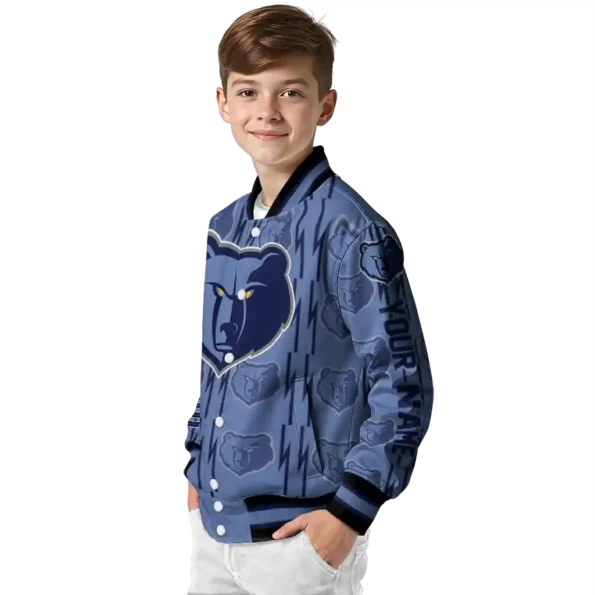 personalized memphis grizzlies bolt stripe blue varsity jacket trendy.webp