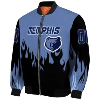 personalized memphis grizzlies flame border blue black bomber jacket best selling