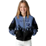personalized memphis grizzlies flame border blue black bomber jacket best selling