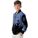 personalized memphis grizzlies flame border blue black bomber jacket best selling