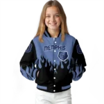 personalized memphis grizzlies flame border blue black varsity jacket best selling.webp