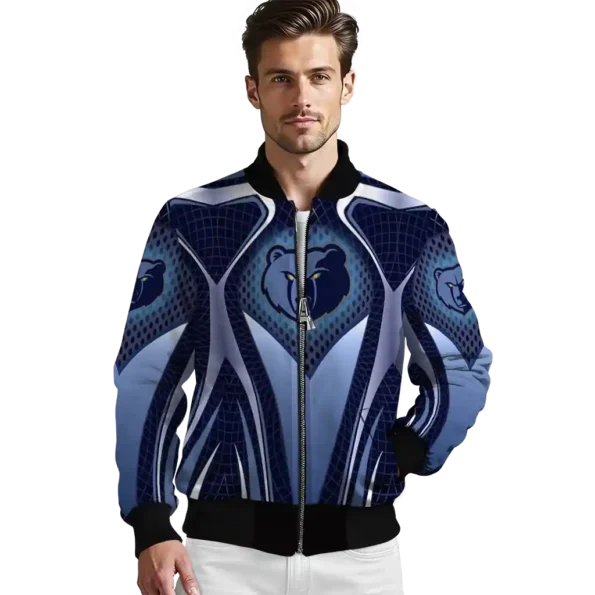 personalized memphis grizzlies mesh chest black bomber jacket high quality