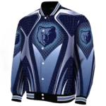 personalized memphis grizzlies mesh chest black varsity jacket best selling.webp