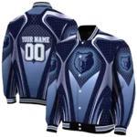 personalized memphis grizzlies mesh chest black varsity jacket best selling.webp
