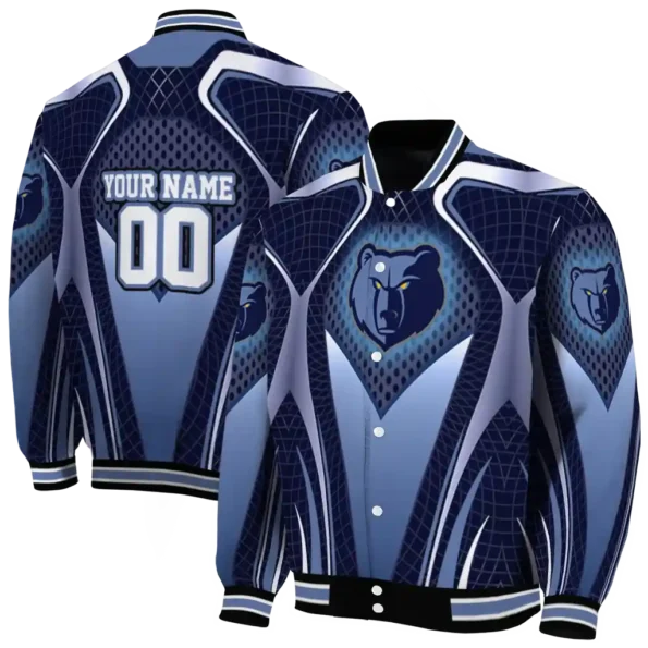 personalized memphis grizzlies mesh chest black varsity jacket fashion forward.webp