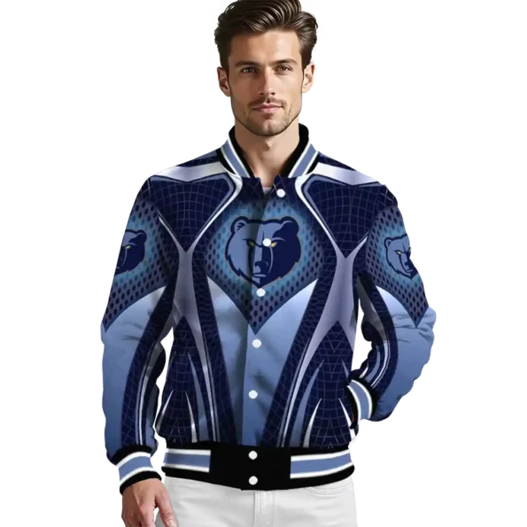 personalized memphis grizzlies mesh chest black varsity jacket high quality.webp