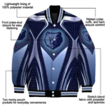 personalized memphis grizzlies mesh chest black varsity jacket best selling.webp