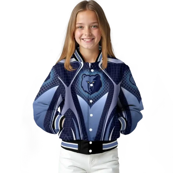 personalized memphis grizzlies mesh chest black varsity jacket top rated.webp