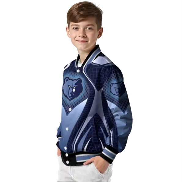 personalized memphis grizzlies mesh chest black varsity jacket trendy.webp