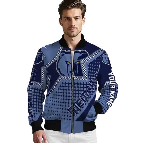 personalized memphis grizzlies star burst blue bomber jacket high quality