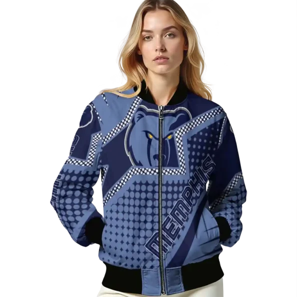 personalized memphis grizzlies star burst blue bomber jacket latest model