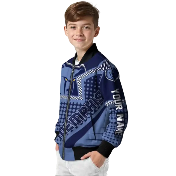 personalized memphis grizzlies star burst blue bomber jacket trendy