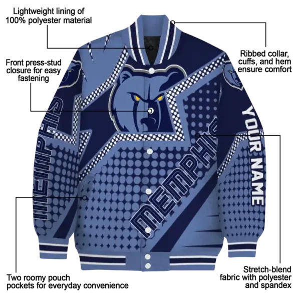 personalized memphis grizzlies star burst blue varsity jacket new arrival.webp