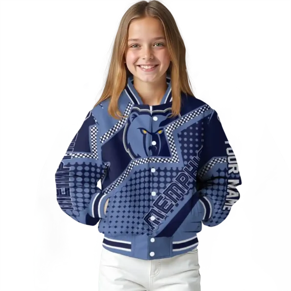 personalized memphis grizzlies star burst blue varsity jacket top rated.webp