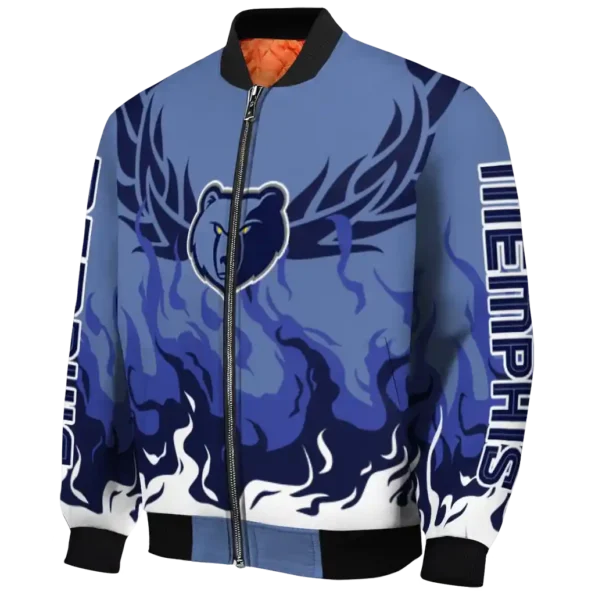 personalized memphis grizzlies winged blaze blue white bomber jacket best selling