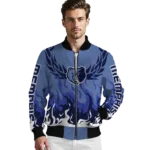 personalized memphis grizzlies winged blaze blue white bomber jacket best selling