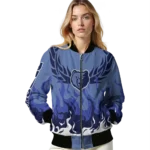 personalized memphis grizzlies winged blaze blue white bomber jacket best selling