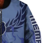 personalized memphis grizzlies winged blaze blue white bomber jacket best selling