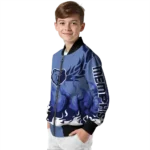 personalized memphis grizzlies winged blaze blue white bomber jacket best selling