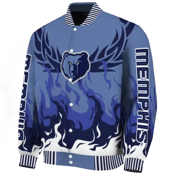 personalized memphis grizzlies winged blaze blue white varsity jacket best selling.webp