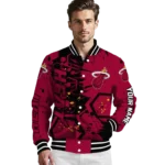 personalized miami heat hexagon cluster red black varsity jacket best selling.webp
