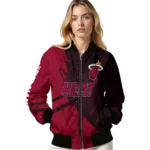 personalized miami heat hexagon mesh red black bomber jacket best selling