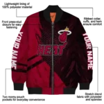 personalized miami heat hexagon mesh red black bomber jacket best selling