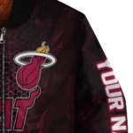 personalized miami heat hexagon mesh red black bomber jacket best selling