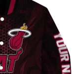 personalized miami heat hexagon mesh red black varsity jacket best selling.webp