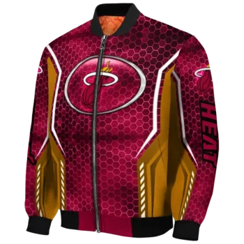 personalized miami heat power plate red bomber jacket best selling