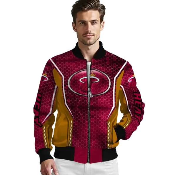 personalized miami heat power plate red bomber jacket high quality