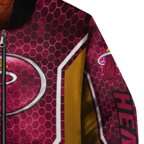 personalized miami heat power plate red bomber jacket premium grade