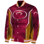 personalized miami heat power plate red varsity jacket best selling.webp